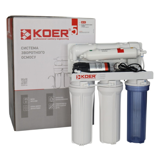 Система обратного осмоса KOER KV-91 5 ступеней с помпой (KR5327)