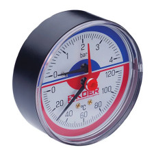 Термо-манометр аксіальний KOER KM.802A (0-4 bar), 80мм, 1/4''-1/2'' (KR0222)