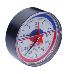 Термо-манометр аксіальний KOER KM.802A (0-4 bar), 80мм, 1/4''-1/2'' (KR0222)