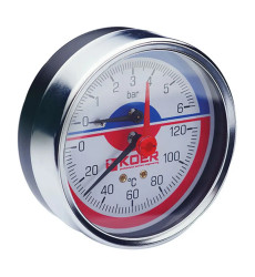 Термо-манометр аксіальний KOER KM.812A (0-6 bar), 80мм, 1/4''-1/2'' (KR0220)