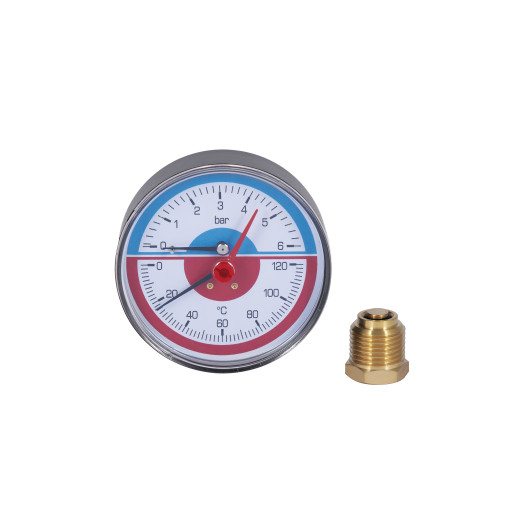 Термоманометр Icma 1/2" 0-6 бар заднее подключение №259 (91259AD06120)