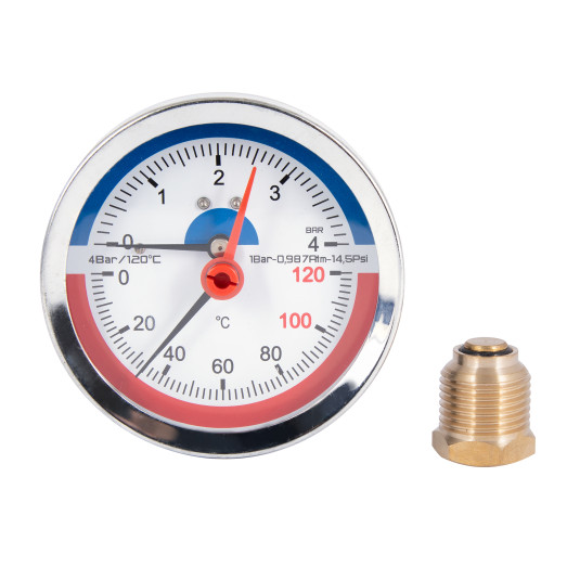 Термоманометр Thermo Alliance Standart 80 мм 1/2" заднє підключення (SD1734B)