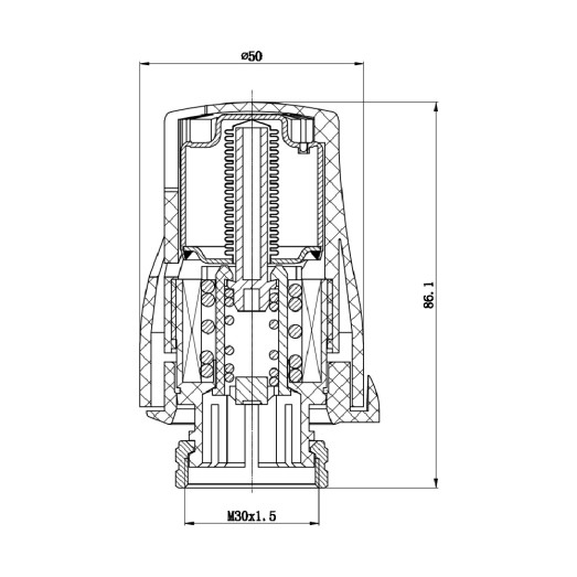 Термостатическая головка Thermo Alliance Standart М30х1,5 (SF254)
