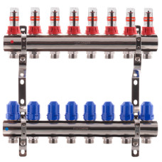 Коллектор для теплого пола KOER на 8 контуров с расходомерами 1 "х3/4" (KR2645)