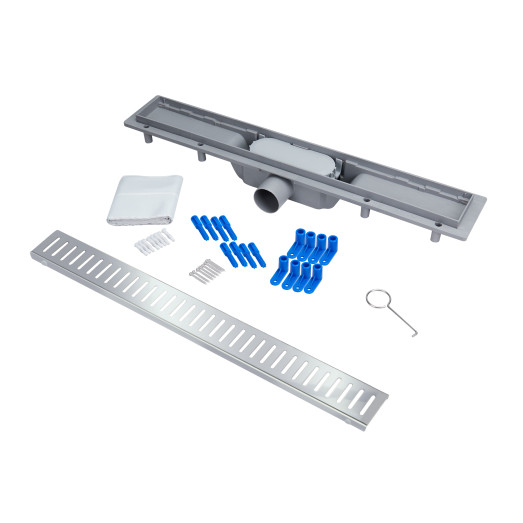 Трап Qtap Dry FA304-600 лінійний з сухим закривом та нержавіючою решіткою 600х73 (QTDRYFA304600)