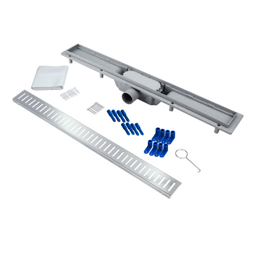 Трап Qtap Dry FA304-700 лінійний з сухим закривом та нержавіючою решіткою 700х73 (QTDRYFA304700)