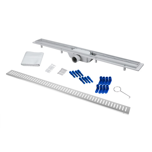 Трап Qtap Dry FA304-900 лінійний з сухим закривом та нержавіючою решіткою 900х73 (QTDRYFA304900)