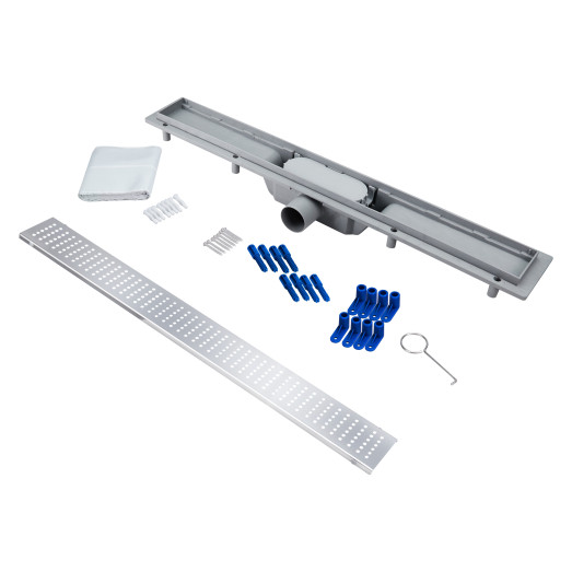 Трап Qtap Dry FB304-700 лінійний з сухим закривом та нержавіючою решіткою 700х73 (QTDRYFB304700)