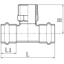 Тройник двухраструбный НР Koer KQ.T2810M Press-Inox AISI 304 28x1"x28 (KR6389)