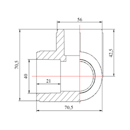 Трійник кутовий PPR Blue Ocean 40, 90° (BOEETX4040XXX)