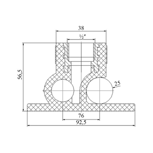 Трійник настінний PPR Blue Ocean 25х1/2"х25 ВР (BOETTT2501CXF)
