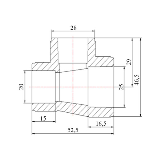 Трійник PPR Blue Ocean 25х20х20 (BOSRTX2520XXX)