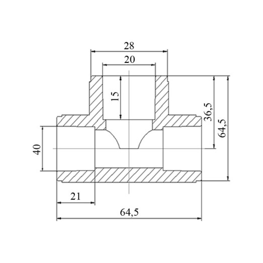 Трійник PPR Blue Ocean 40х20х40 редукційний (BORTXX4020XXX)
