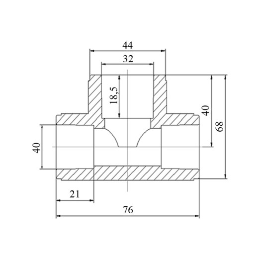 Трійник PPR Blue Ocean 40х32х40 редукційний (BORTXX4032XXX)