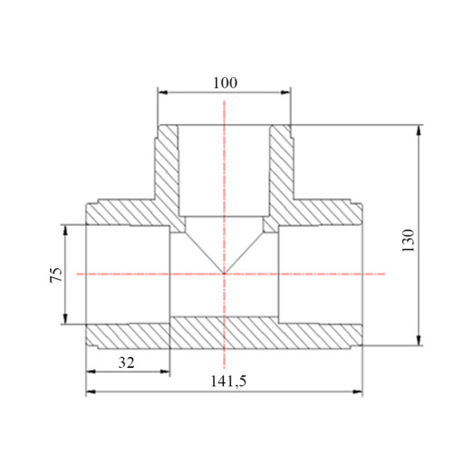 Трійник PPR Blue Ocean 75 мм (BOETXX75XXXXX)