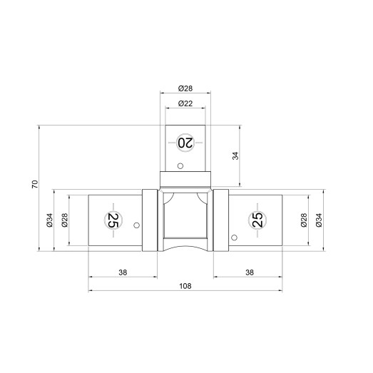 Тройник пресс SharkBite 25х20х25 мм (SNP03252025)