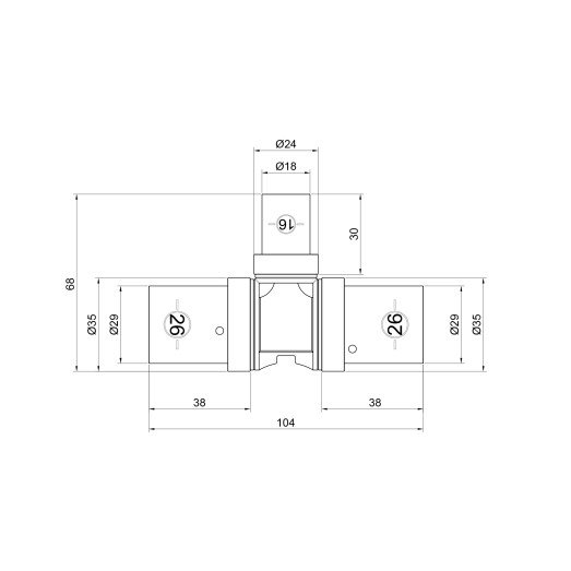 Трійник прес SharkBite 26х16х26 мм (SNP03261626)