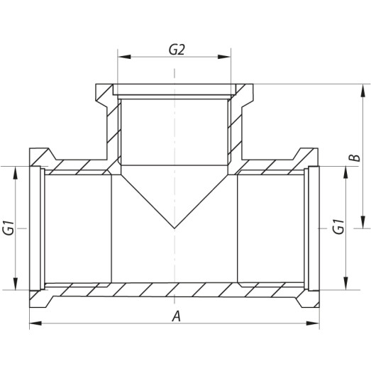 Трійник редукційний 1"х1/2"х1" ВВВ Koer KF.T100610F