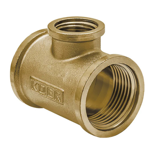 Трійник редукційний 3/4"х1/2"х3/4" ВВВ Koer.T080608F.WN (без нікелю) (KR3034)