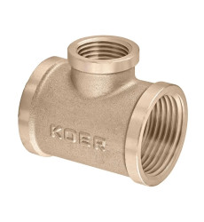Трійник редукційний Koer KF.T100810F.WN - 1"х3/4"х1" FFF без нікелю (MX1531)