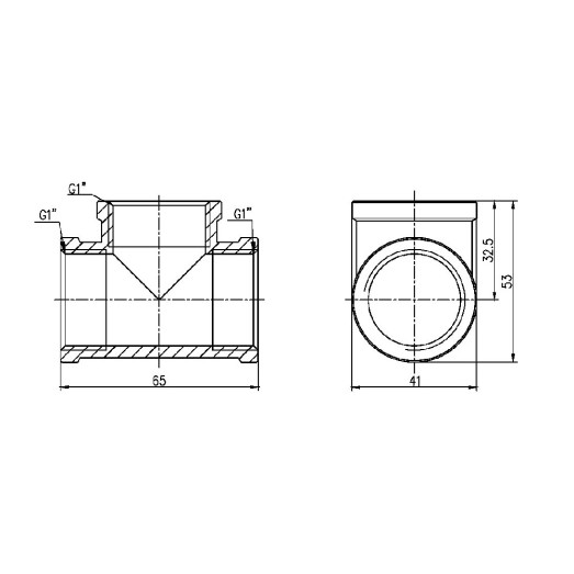Тройник SD Forte 1" ВВ SF36125