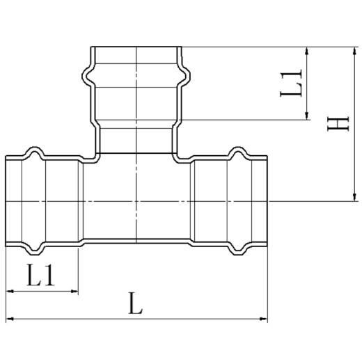 Тройник трехраструбный Koer KQ.T15 Press-Inox AISI 304 15x15x15 (KR6347)