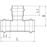 Тройник трехраструбный Koer KQ.T18 Press-Inox AISI 304 18x18x18 (KR6349)