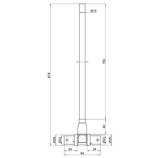 Трубка прес Т-подібна SharkBite 20, 750 мм (SNP03201520750CU)