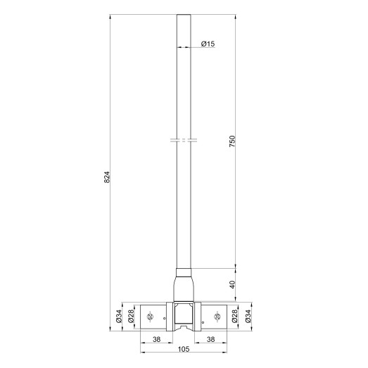 Трубка прес Т-подібна SharkBite 25, 750 мм (SNP03251525750CU)