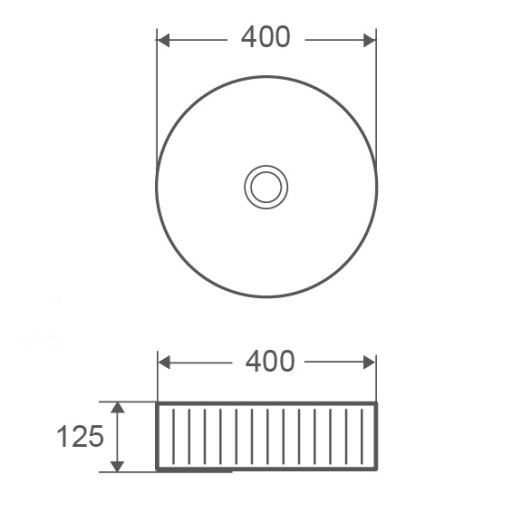 Умывальник накладной керамический Mixxus Premium Wave-0101 400x400x125mm (MP6491)