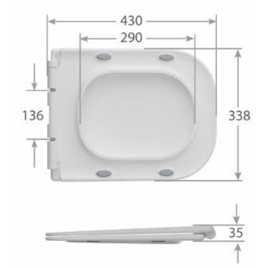 Унитаз-компакт Mixxus WAVE-0404-R 630х350х805mm, система смыва RIMLESS (MI6692)