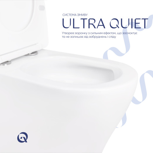 Унитаз-компакт Qtap Cardinal Ultra Quiet безободковый с сиденьем Soft-close (QT04222168AUQ3W)