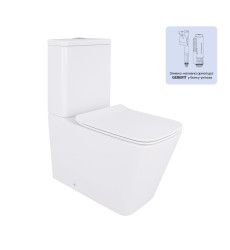 Унитаз-компакт Qtap Crow безободковый с сиденьем Soft-close (QT05222170W)