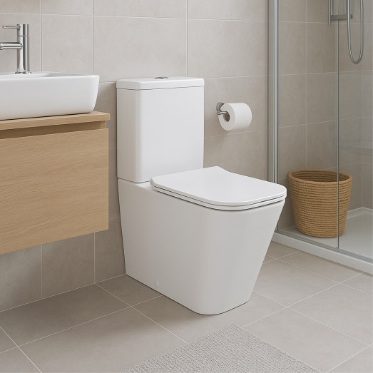 Унитаз-компакт Qtap Crow безободковый с сиденьем Soft-close (QT05222170W)