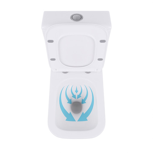 Унитаз-компакт Qtap Crow безободковый с сиденьем Soft-close (QT05222170W)