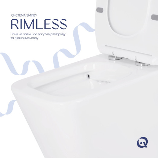 Унитаз-компакт Qtap Crow Eco безободковый с сиденьем Soft-close (QTCRO27W48750)