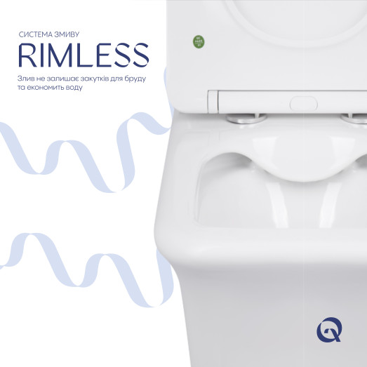 Унитаз-компакт Qtap Kalao безободковый с сиденьем Soft-close (QT08221213AW)
