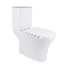 Унитаз-компакт Qtap Presto безободковый с сиденьем Soft-close (QT24221217AW)