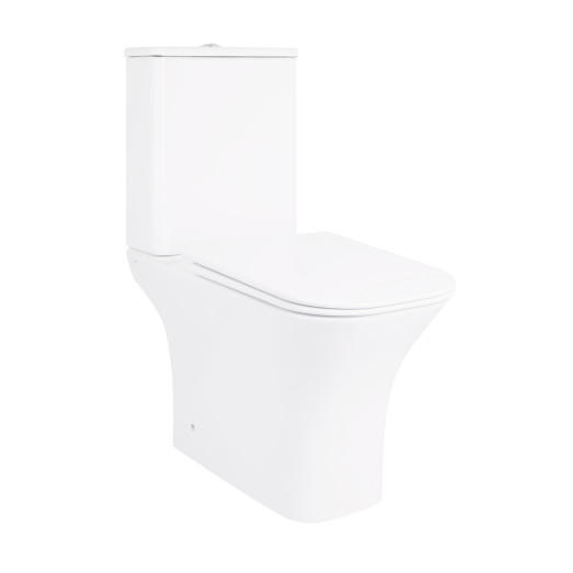 Унитаз-компакт Qtap Presto Quadro безободковый с сиденьем Soft-close (QT24221215AW)