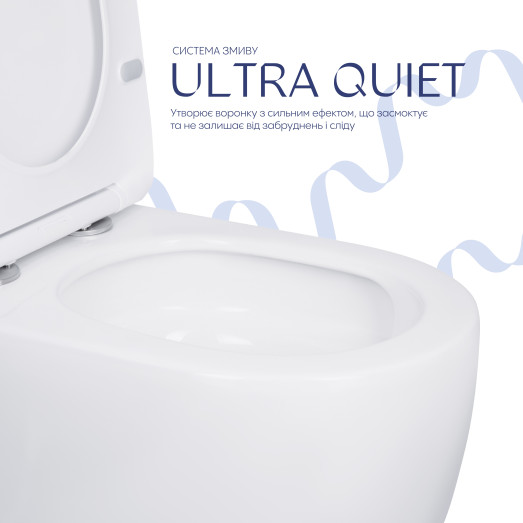 Унитаз-компакт Qtap Robin Ultra Quiet безободковый с сиденьем Soft-close (QT13226089AW)