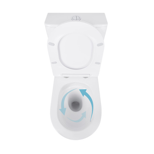 Унитаз-компакт Qtap Scorpio безободковый Ultra Quiet с сиденьем Soft-close (QT14226088AW)