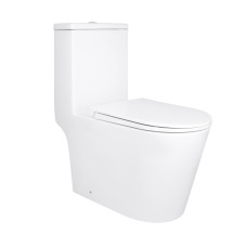 Унитаз-моноблок напольный Qtap Kolibri Ultra Quiet безободковый с сиденьем Soft-close (QT10226380W)