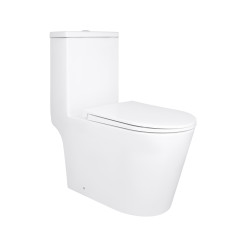 Унитаз-моноблок напольный Qtap Kolibri Ultra Quiet безободковый с сиденьем Soft-close (QT10226380W)