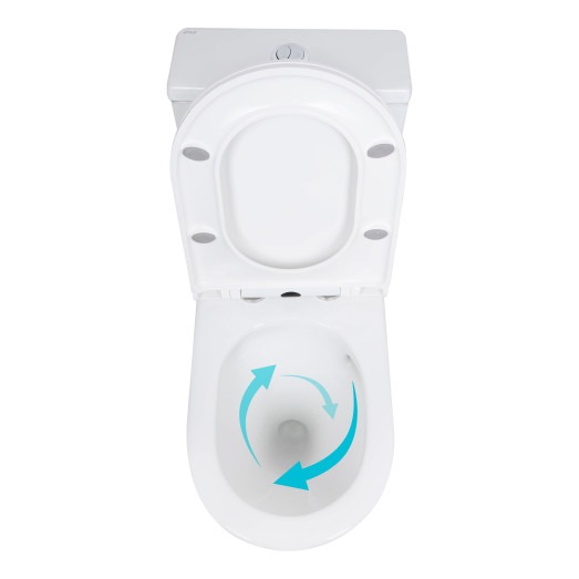 Унитаз-моноблок напольный Qtap Kolibri Ultra Quiet безободковый с сиденьем Soft-close (QT10226380W)