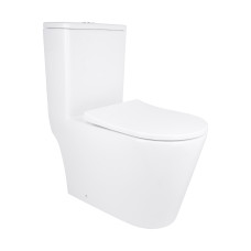 Унитаз-моноблок напольный Qtap Swan Ultra Quiet безободковый с сиденьем Soft-close (QT16226080AW)