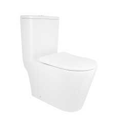 Унитаз-моноблок напольный Qtap Swan Ultra Quiet безободковый с сиденьем Soft-close (QT16226080AW)