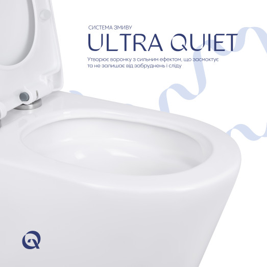 Унитаз-моноблок напольный Qtap Swan Ultra Quiet безободковый с сиденьем Soft-close (QT16226080AW)