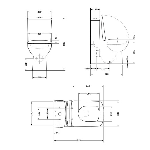 Унитаз напольный Qtap Aries Rimless безободковый с сиденьем Soft-close white (QT03228302W)