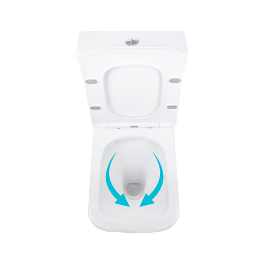 Унитаз напольный Qtap Aries Rimless безободковый с сиденьем Soft-close white (QT03228302W)