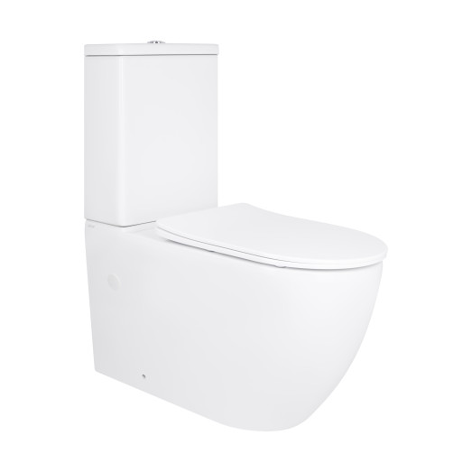 Унитаз напольный Qtap Grand Ultra Quiet безободковый с сиденьем Soft-close white (QT26228301W)